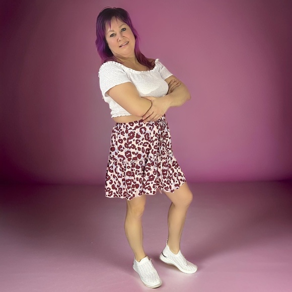 NEW Two-piece outfit off the shoulder top leopard skirt leopard print dresses - Picture 3 of 6